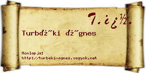 Turbéki Ágnes névjegykártya